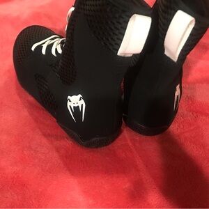 Men’s Black Wrestling Shoes with White Accents